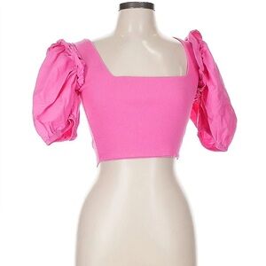 Zara Vibrant Pink Puff Sleeve Top